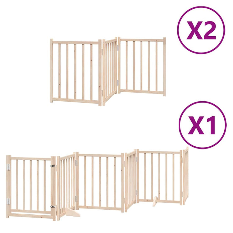 Vidaxx barrière pour chien pliable avec porte 12 panneaux 600 cm bois de peuplier