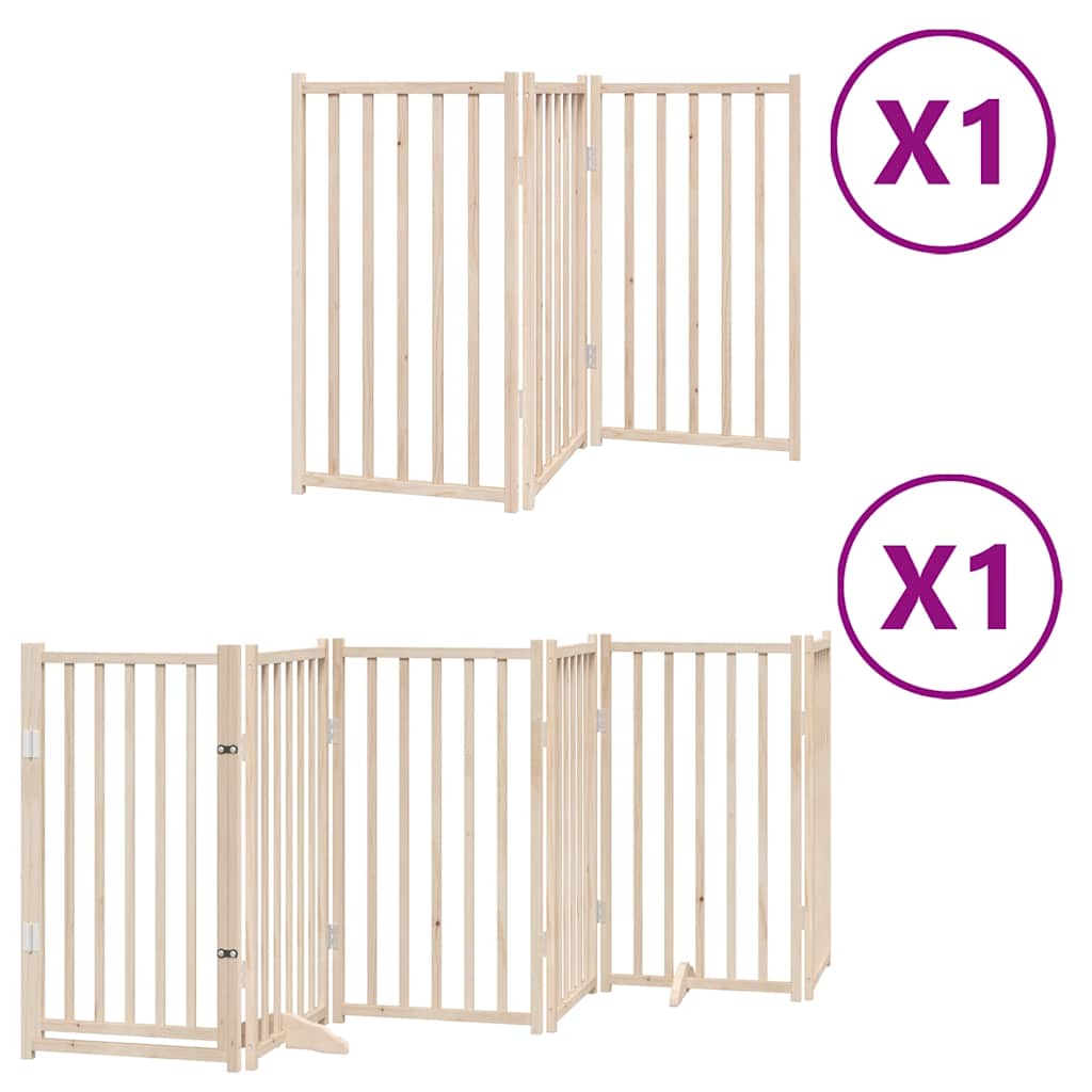 Vidaxx barrière pour chien pliable avec porte 9 panneaux 450 cm bois de peuplier