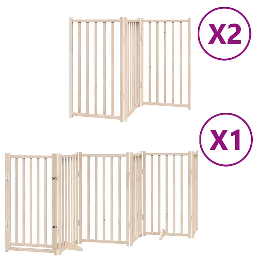 Vidaxx barrière pour chien pliable avec porte 12 panneaux 600 cm bois de peuplier