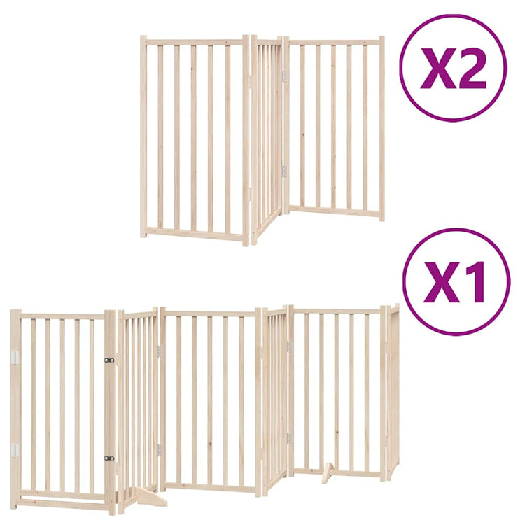 Vidaxx barrière pour chien pliable avec porte 12 panneaux 600 cm bois de peuplier