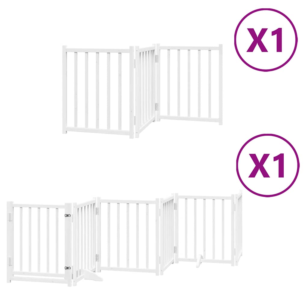 Vidaxx barrière pour chien pliable avec porte 9 panneaux 450 cm bois de peuplier blanc