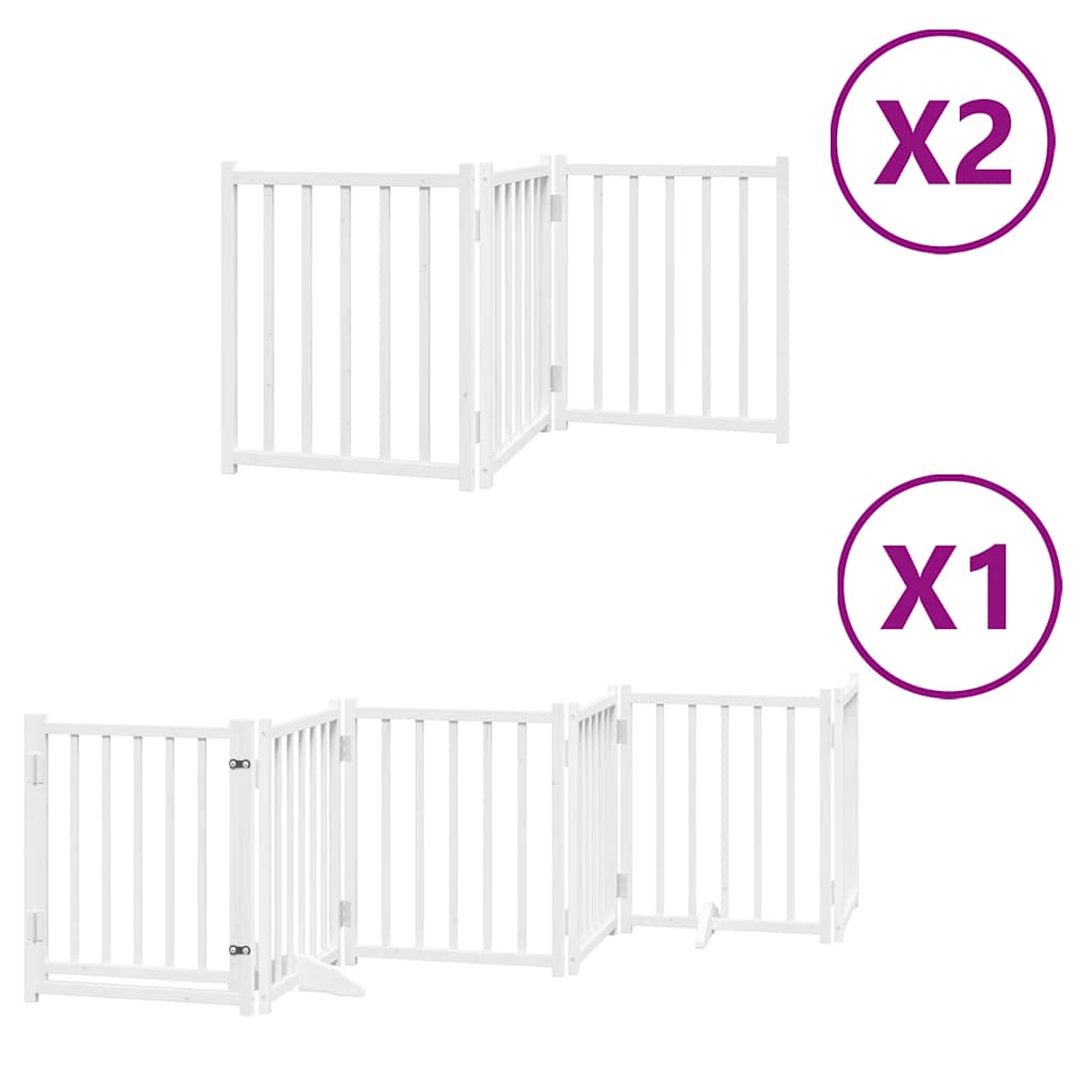 Vidaxx barrière pour chien pliable avec porte 12 panneaux 600cm bois de peuplier blanc