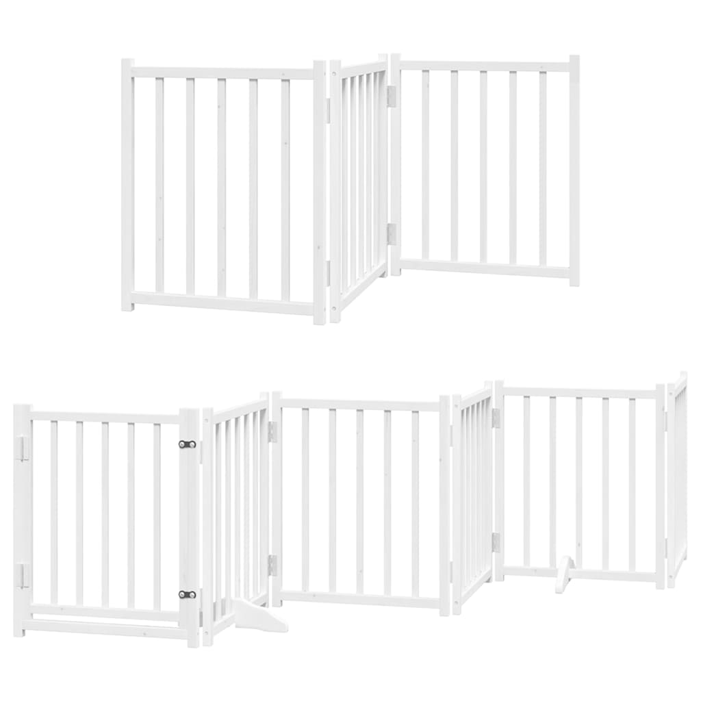 Vidaxx barrière pour chien pliable avec porte 12 panneaux 600cm bois de peuplier blanc