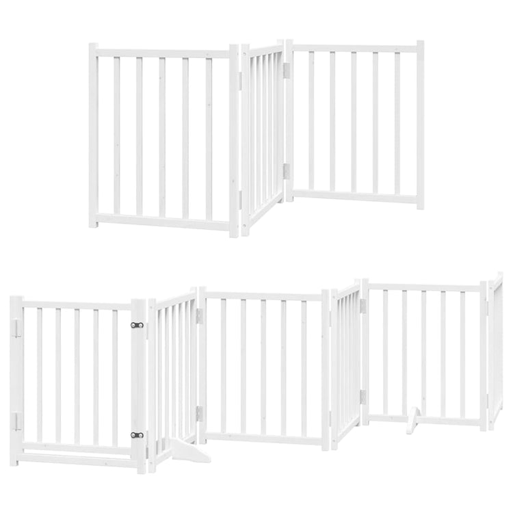 Vidaxx barrière pour chien pliable avec porte 12 panneaux 600cm bois de peuplier blanc
