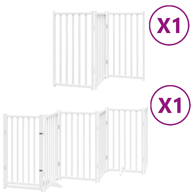 Vidaxx barrière pour chien pliable avec porte 9 panneaux 450 cm bois de peuplier blanc