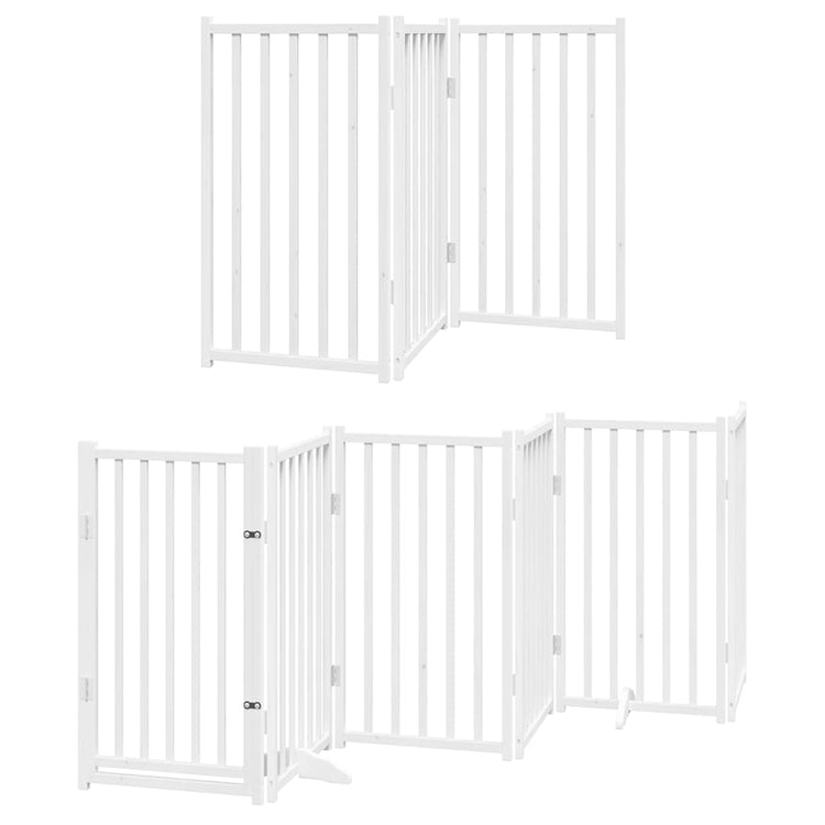 Vidaxx barrière pour chien pliable avec porte 9 panneaux 450 cm bois de peuplier blanc