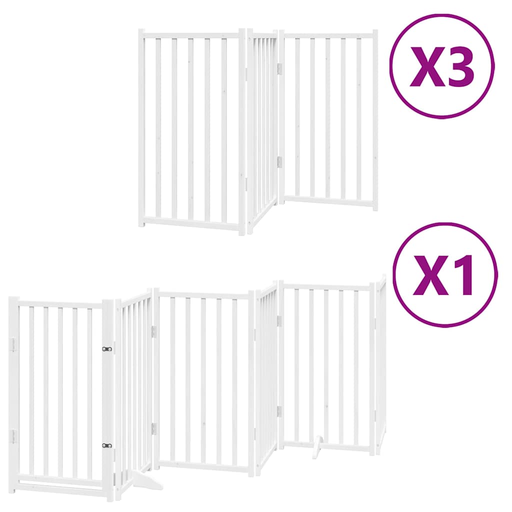 Vidaxx barrière pour chien pliable avec porte 15 panneaux 750cm bois de peuplier blanc