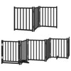 Vidaxx barrière pour chien pliable 9 panneaux 450 cm bois de peuplier noir
