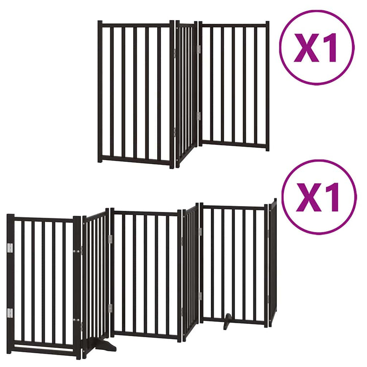 Vidaxx barrière pour chien pliable 9 panneaux 450 cm bois de peuplier noir
