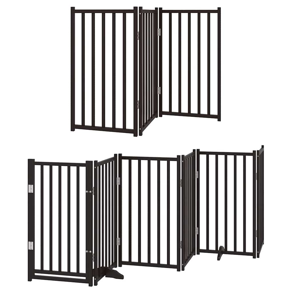 Vidaxx barrière pour chien pliable 9 panneaux 450 cm bois de peuplier noir