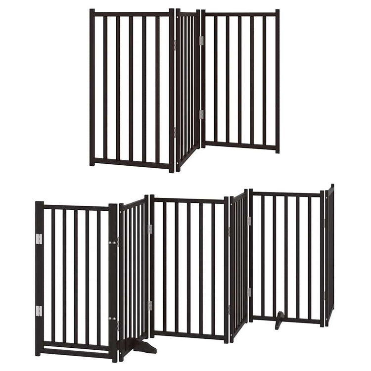 Vidaxx barrière pour chien pliable 9 panneaux 450 cm bois de peuplier noir