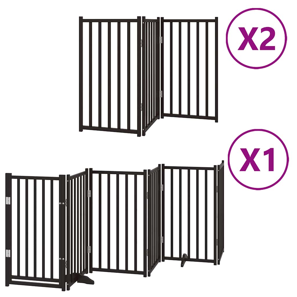 Vidaxx barrière pour chien pliable 12 panneaux 600 cm bois de peuplier noir