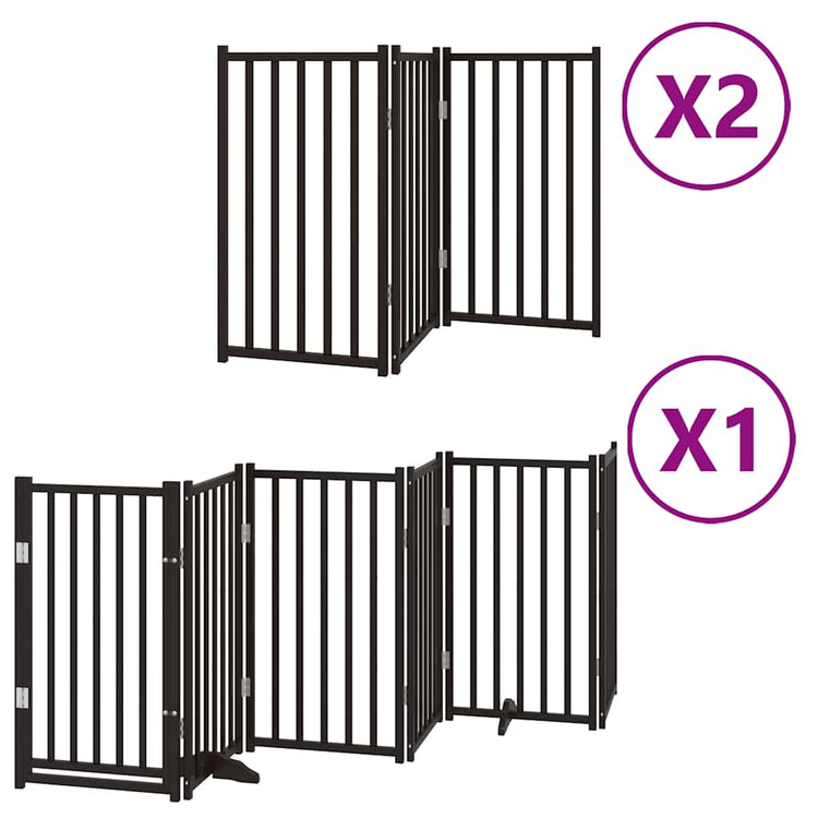 Vidaxx barrière pour chien pliable 12 panneaux 600 cm bois de peuplier noir