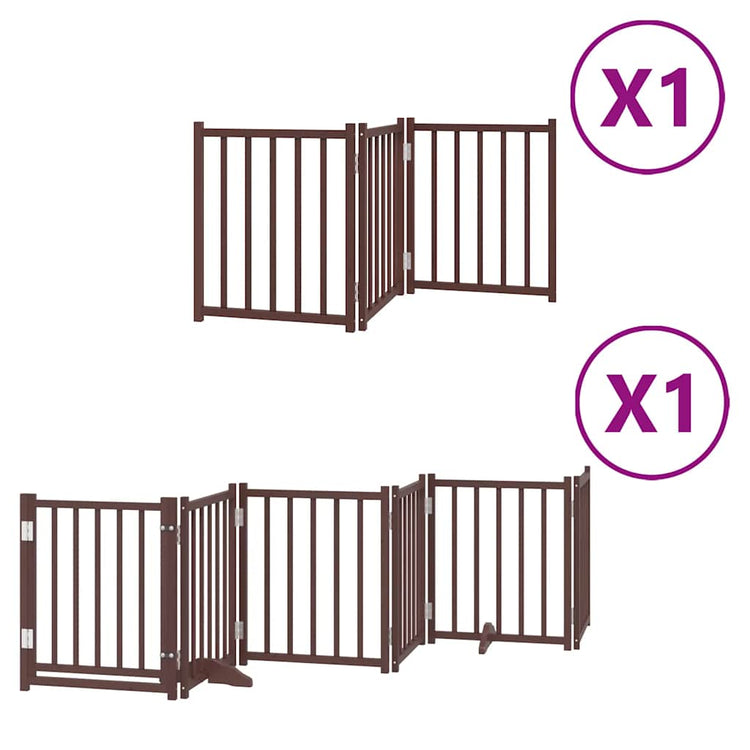 Vidaxx barrière pour chien pliable 9 panneaux 450 cm bois de peuplier marron
