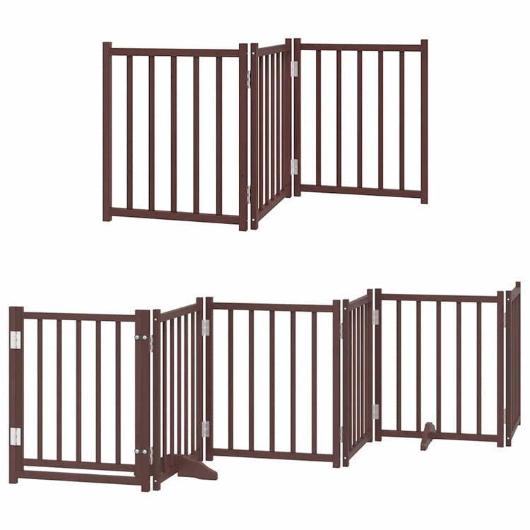 Vidaxx barrière pour chien pliable 9 panneaux 450 cm bois de peuplier marron