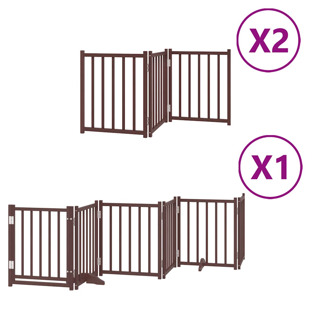 Vidaxl barrière pour chien pliable 12 panneaux 600 cm bois de peuplier marron