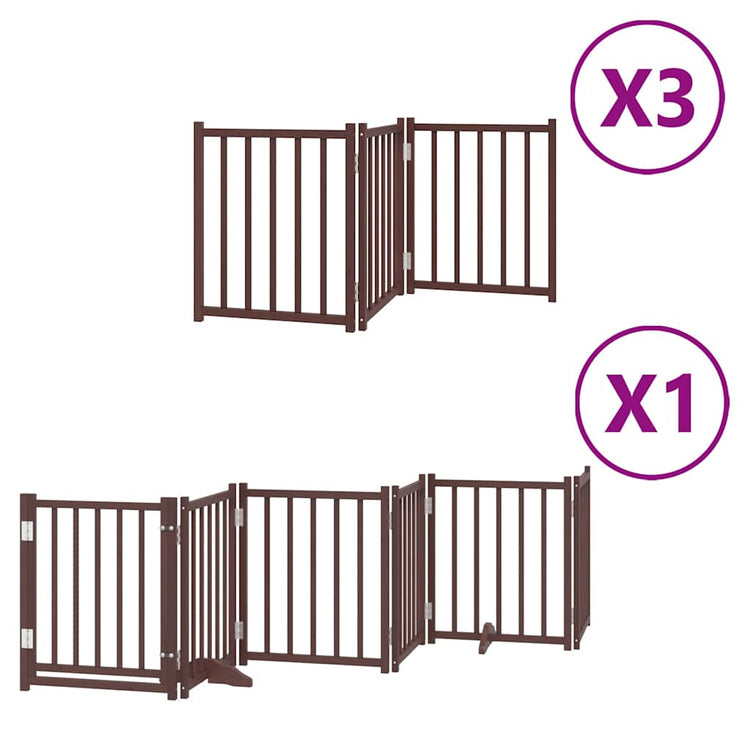 Vidaxl barrière pour chien pliable 15 panneaux 750 cm bois de peuplier marron
