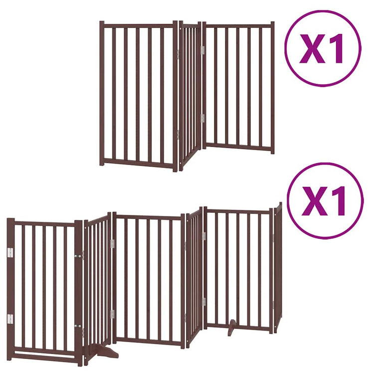 Vidaxx barrière pour chien pliable 9 panneaux 450 cm bois de peuplier marron
