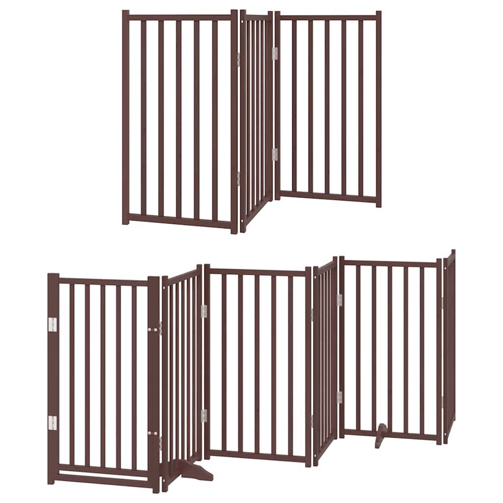 Vidaxx barrière pour chien pliable 9 panneaux 450 cm bois de peuplier marron