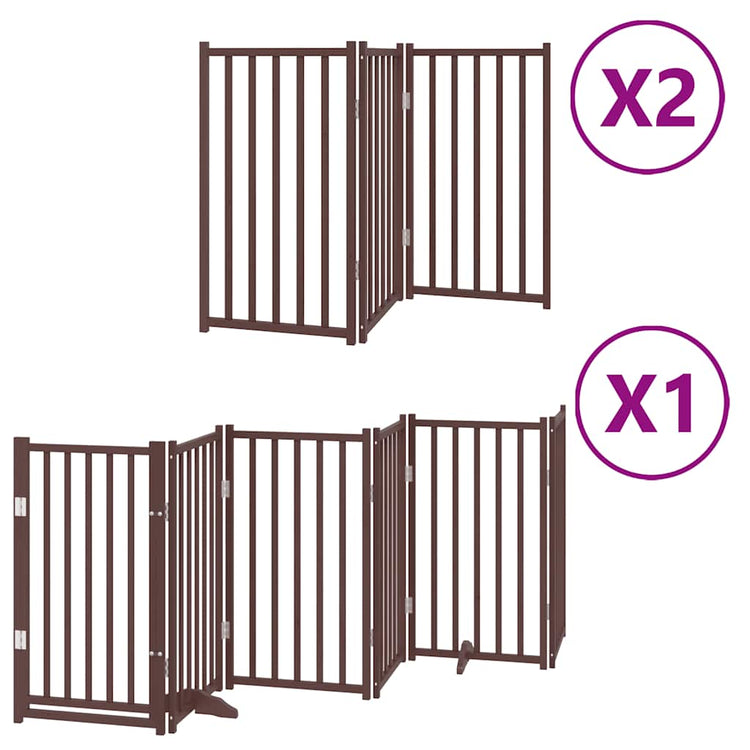 Vidaxl barrière pour chien pliable 12 panneaux 600 cm bois de peuplier marron