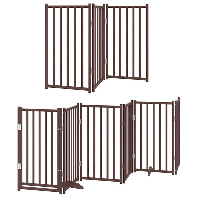 Vidaxl barrière pour chien pliable 12 panneaux 600 cm bois de peuplier marron