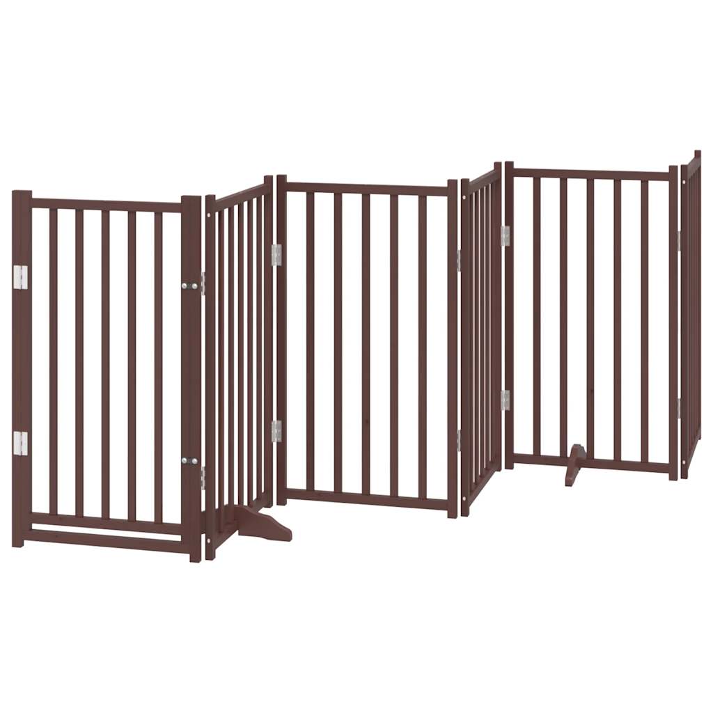 Vidaxl barrière pour chien pliable 15 panneaux 750 cm bois de peuplier marron