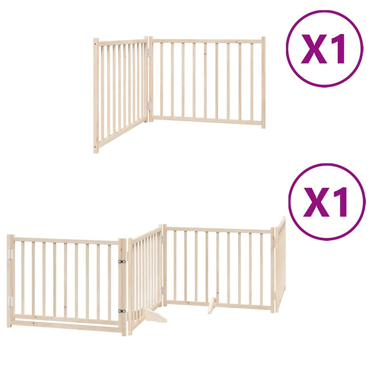 Vidaxx barrière pour chien pliable avec porte 6 panneaux 480 cm bois de peuplier