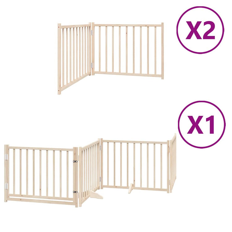 Vidaxx barrière pour chien pliable avec porte 8 panneaux 640 cm bois de peuplier