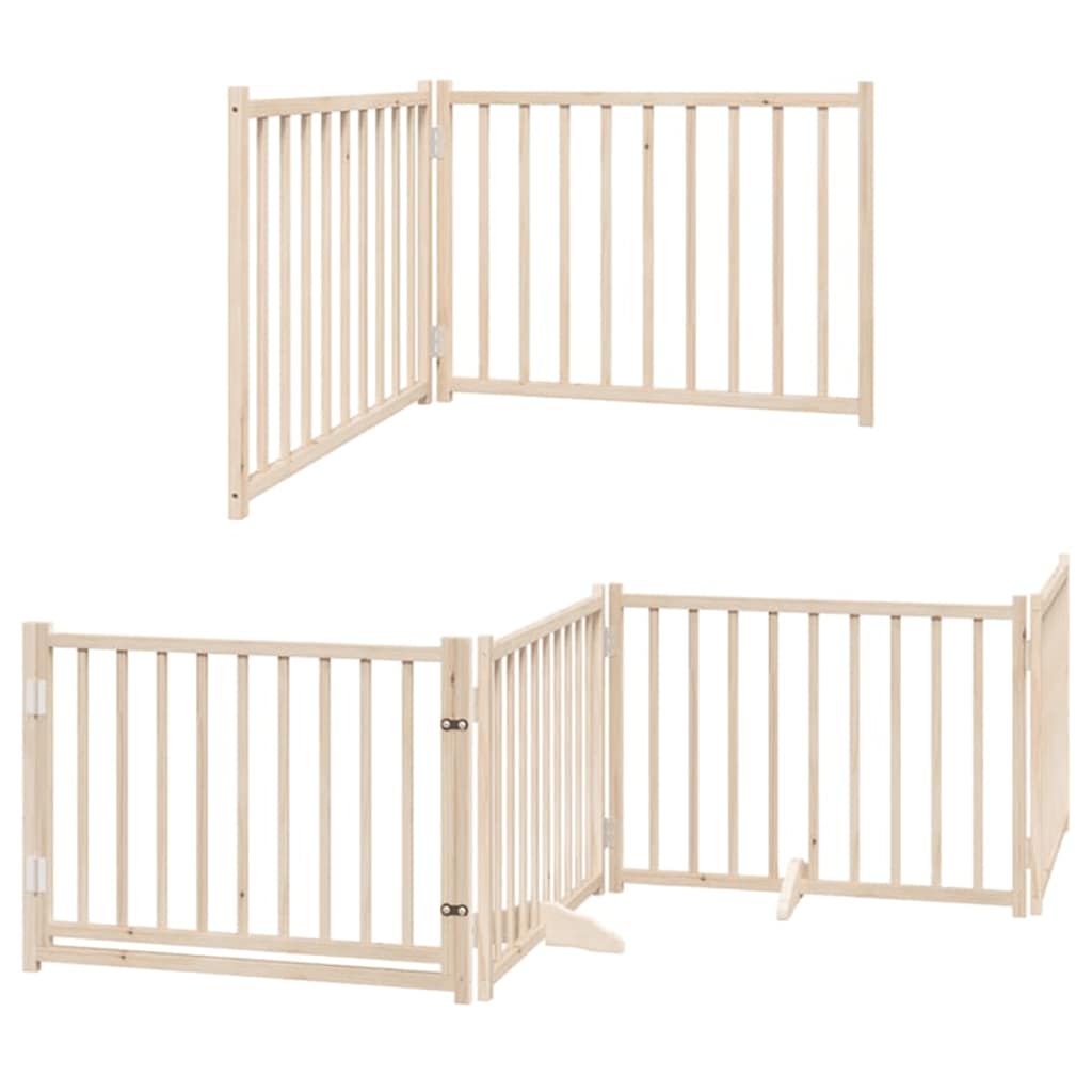 Vidaxx barrière pour chien pliable avec porte 10 panneaux 800 cm bois de peuplier