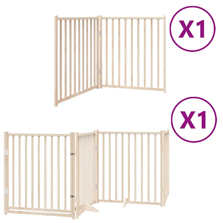 Vidaxx barrière pour chien pliable avec porte 6 panneaux 480 cm bois de peuplier