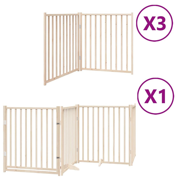 Vidaxx barrière pour chien pliable avec porte 10 panneaux 800 cm bois de peuplier