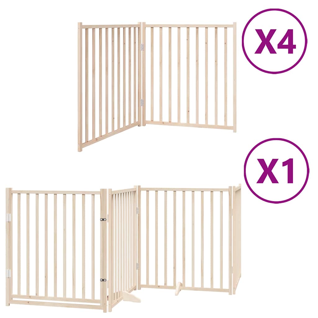 Vidaxx barrière pour chien pliable avec porte 12 panneaux 960 cm bois de peuplier