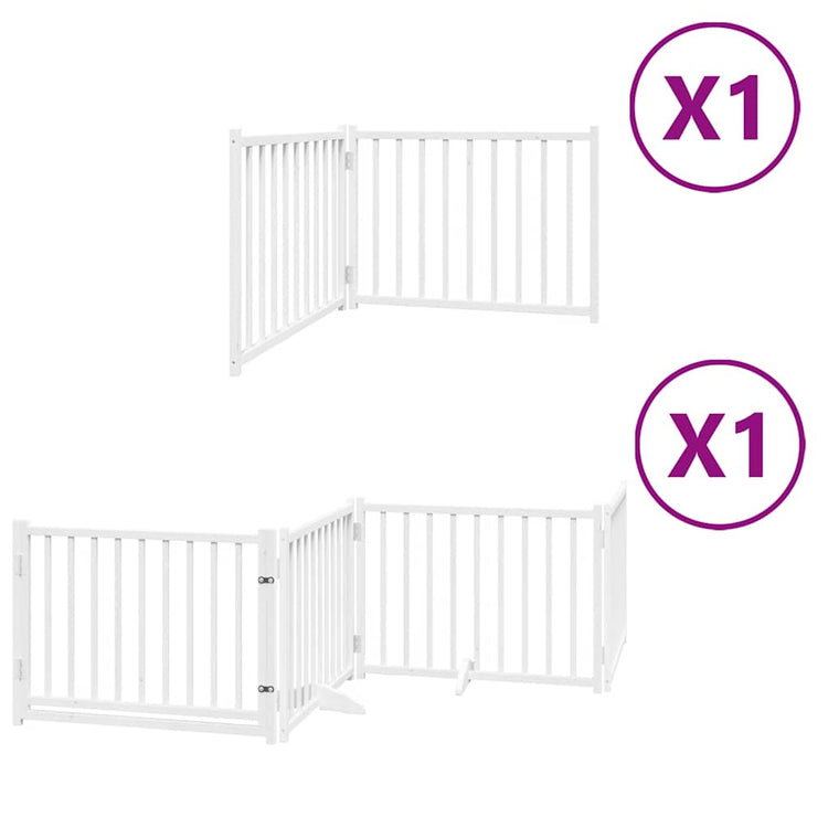 Vidaxx barrière pour chien pliable avec porte 6 panneaux 480 cm bois de peuplier blanc