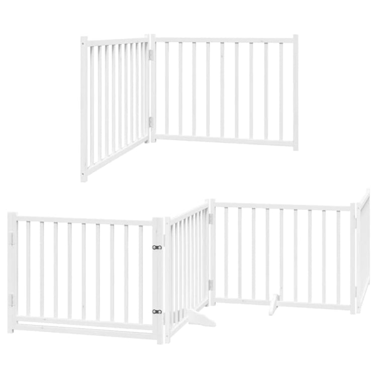 Vidaxx barrière pour chien pliable avec porte 10 panneaux 800cm bois de peuplier blanc