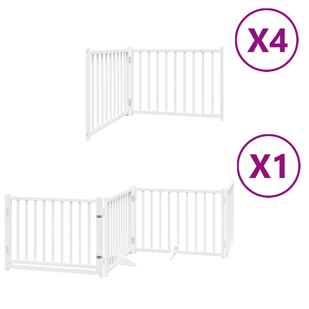Vidaxx barrière pour chien pliable avec porte 12 panneaux 960cm bois de peuplier blanc