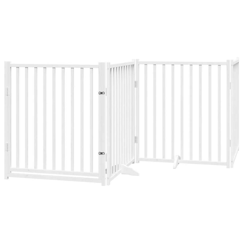 Vidaxx barrière pour chien pliable avec porte 8 panneaux 640 cm bois de peuplier blanc