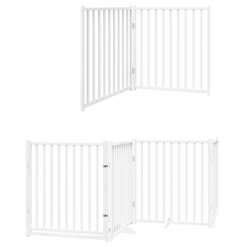 Vidaxx barrière pour chien pliable avec porte 10 panneaux 800cm bois de peuplier blanc