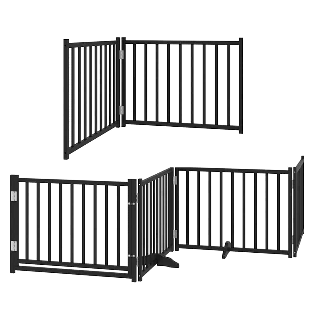 Vidaxx barrière pour chien pliable 8 panneaux 640 cm bois de peuplier noir
