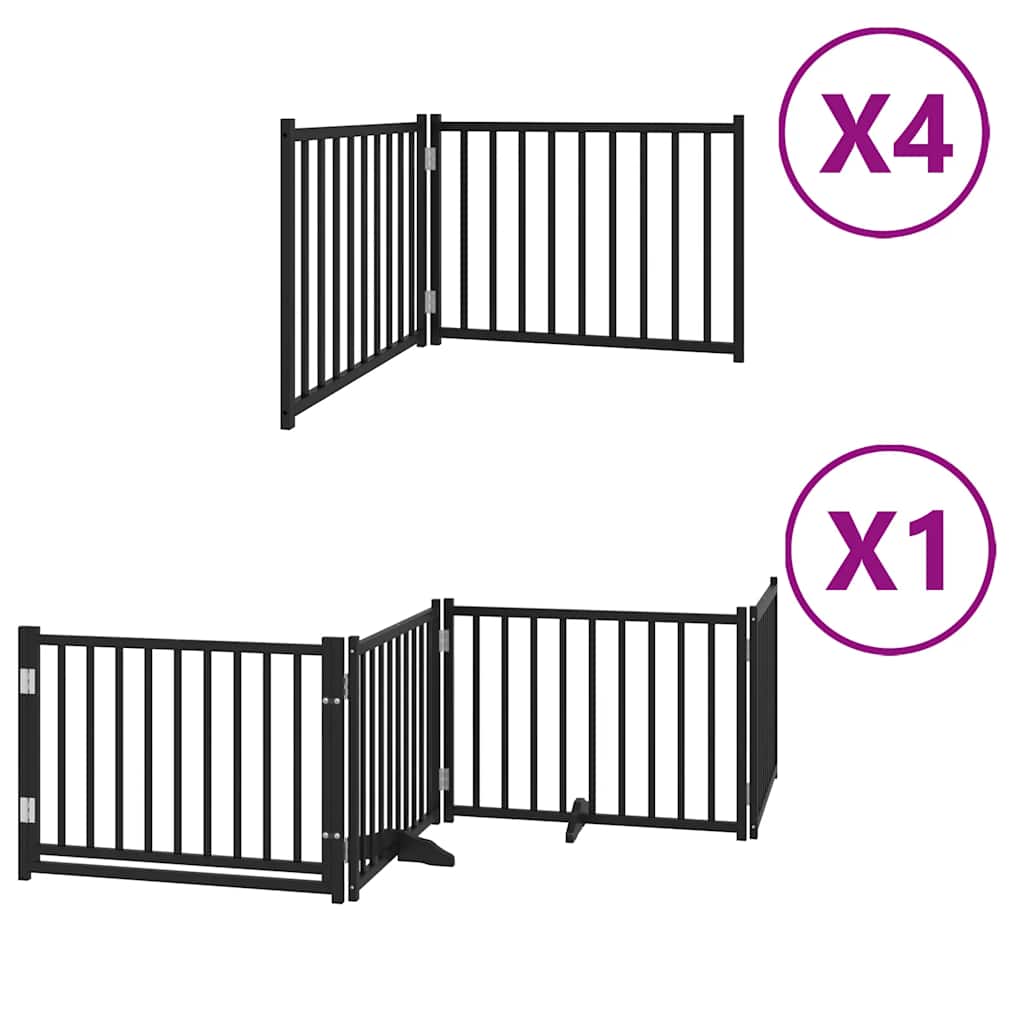 Vidaxx barrière pour chien pliable 12 panneaux 960 cm bois de peuplier noir