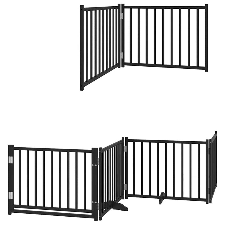 Vidaxx barrière pour chien pliable 12 panneaux 960 cm bois de peuplier noir