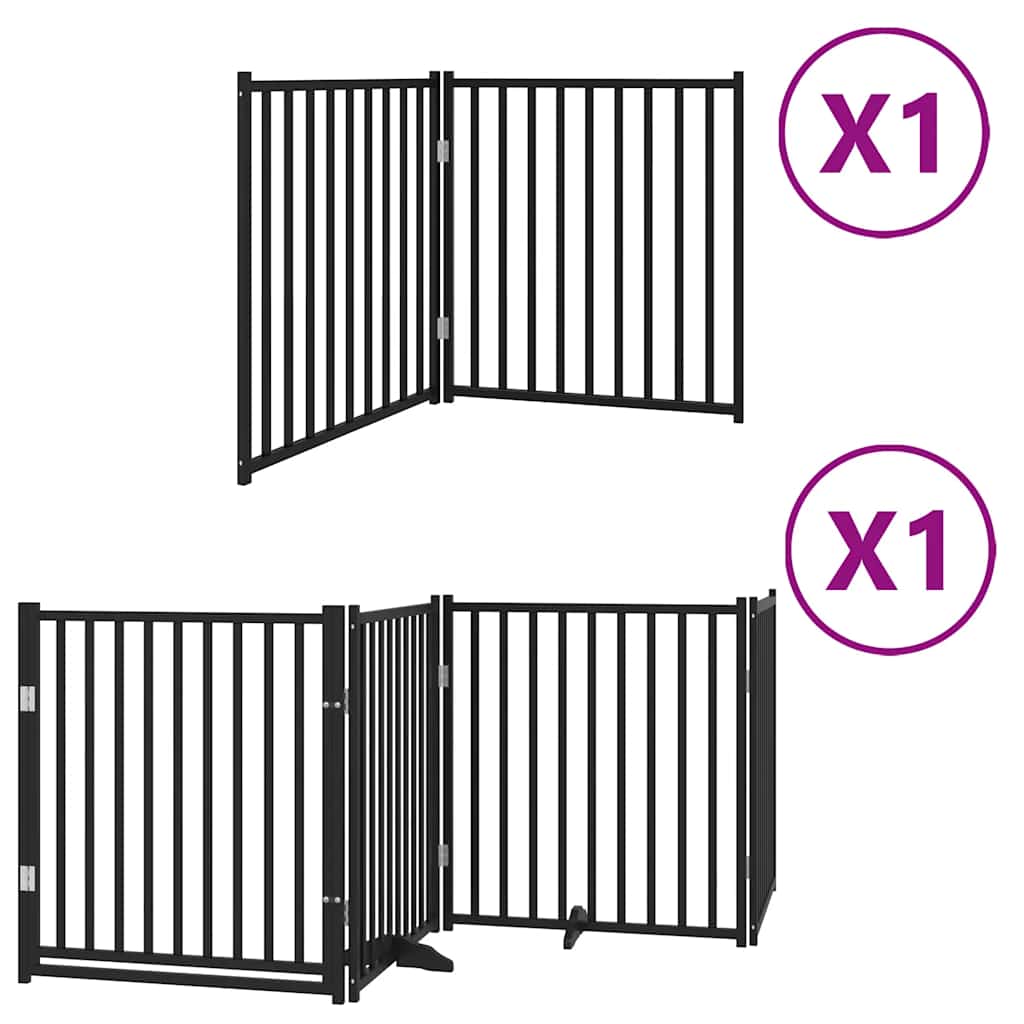 Vidaxx barrière pour chien pliable 6 panneaux 480 cm bois de peuplier noir