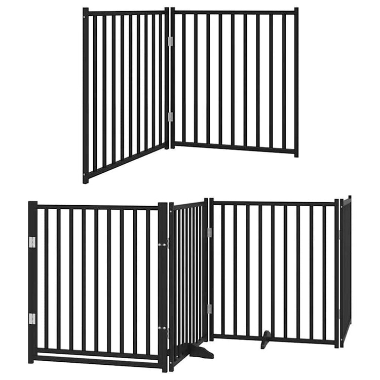 Vidaxx barrière pour chien pliable 6 panneaux 480 cm bois de peuplier noir