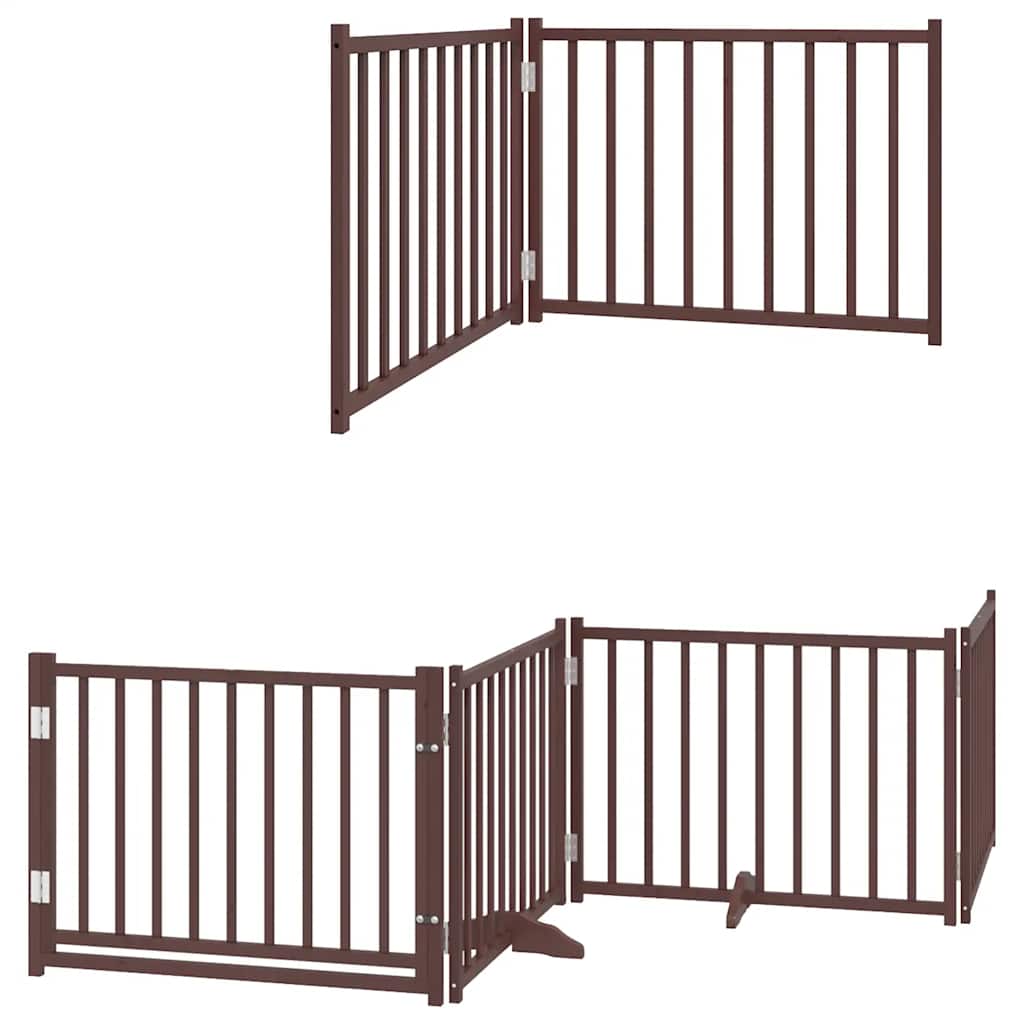 Vidaxx barrière pour chien pliable 8 panneaux 640 cm bois de peuplier marron