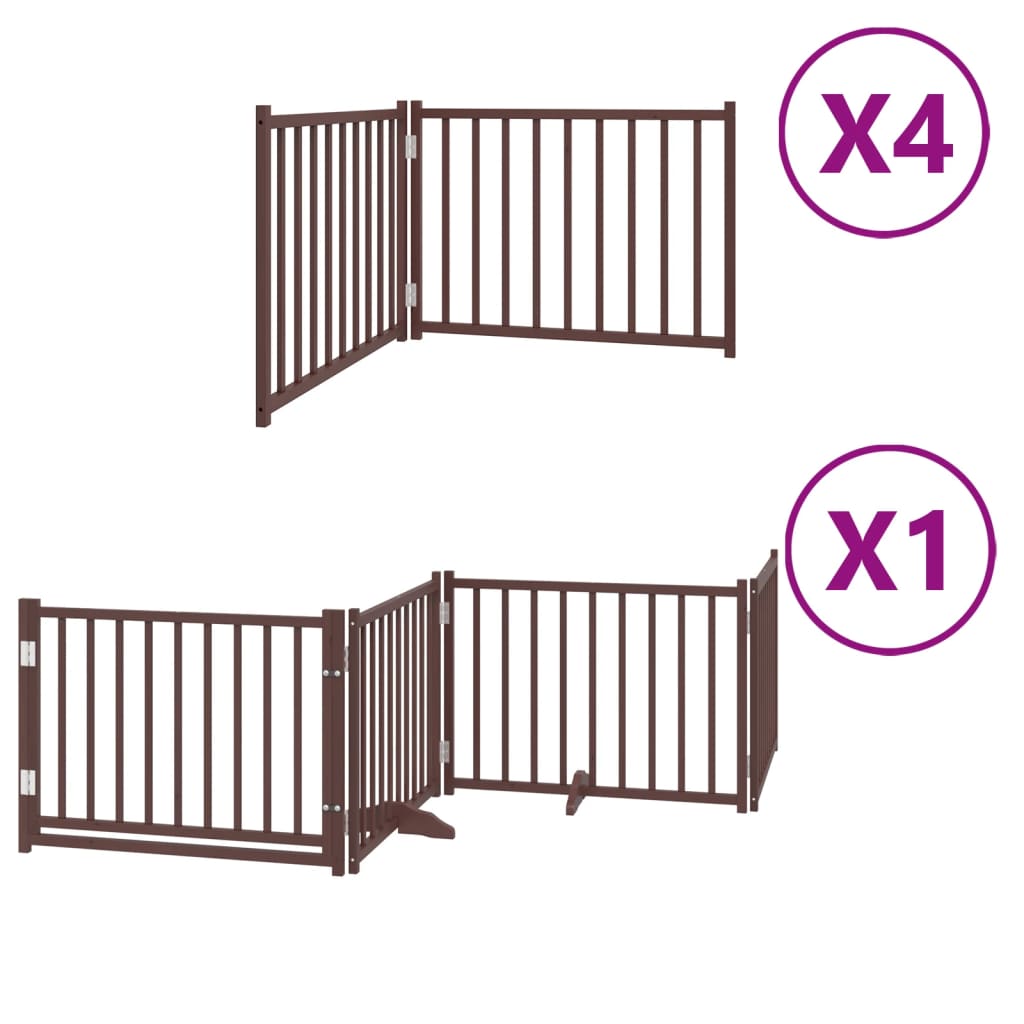 Vidaxl barrière pour chien pliable 12 panneaux 960 cm bois de peuplier marron