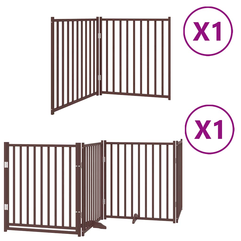 Vidaxl barrière pour chien pliable 6 panneaux 480 cm bois de peuplier marron