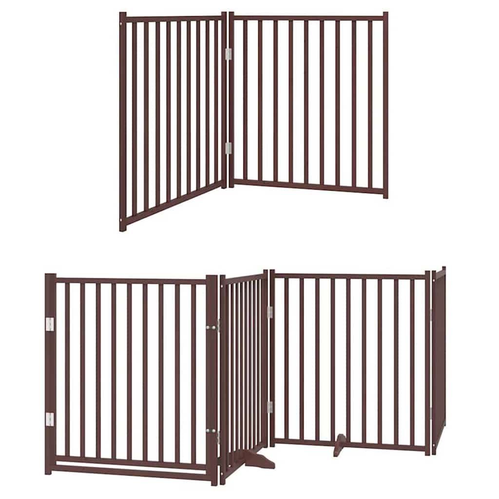 Vidaxl barrière pour chien pliable 6 panneaux 480 cm bois de peuplier marron