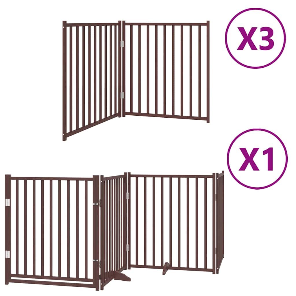 Vidaxl barrière pour chien pliable 10 panneaux 800 cm bois de peuplier marron