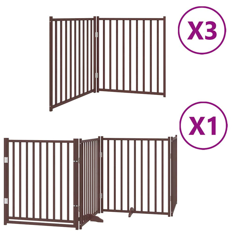 Vidaxl barrière pour chien pliable 10 panneaux 800 cm bois de peuplier marron