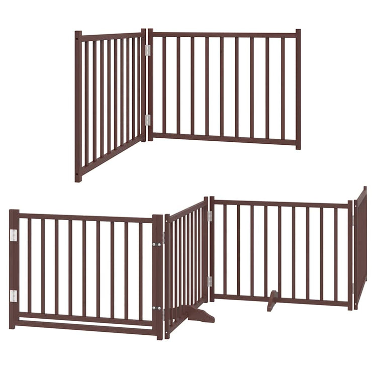 Vidaxl barrière pour chien pliable 10 panneaux 800 cm bois de peuplier marron