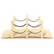Vidaxl Garden Bridge avec rails de chaîne 150x67x56 cm en pin solide - afbeelding 3